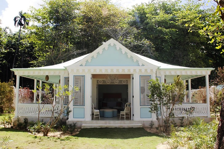 Playa Grande Beach Club — restored gingerbread cottage with shuttered façade